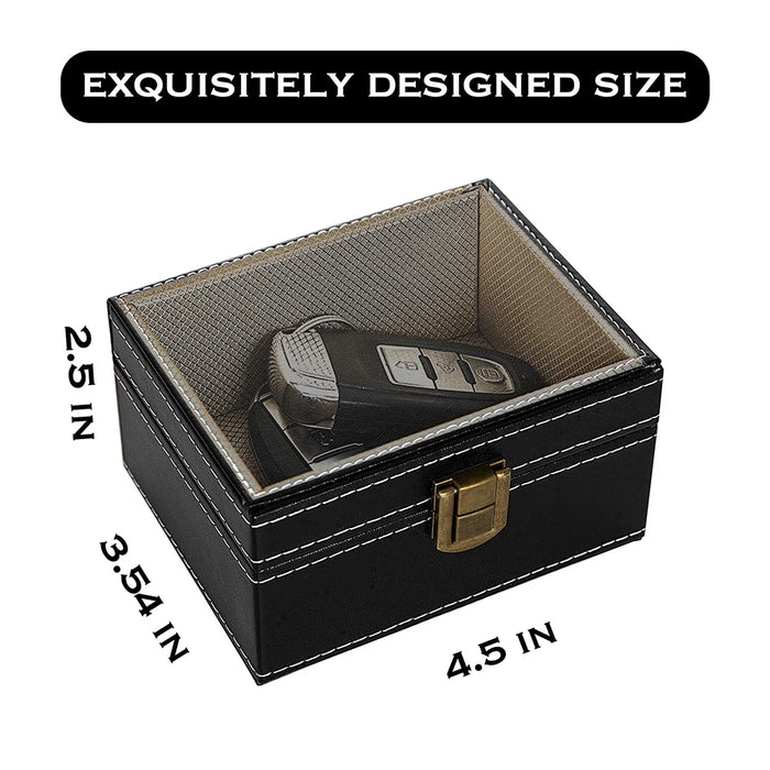 Faraday Box for Car Keys — RFID Signal-Blocking PU Leather Key Safe