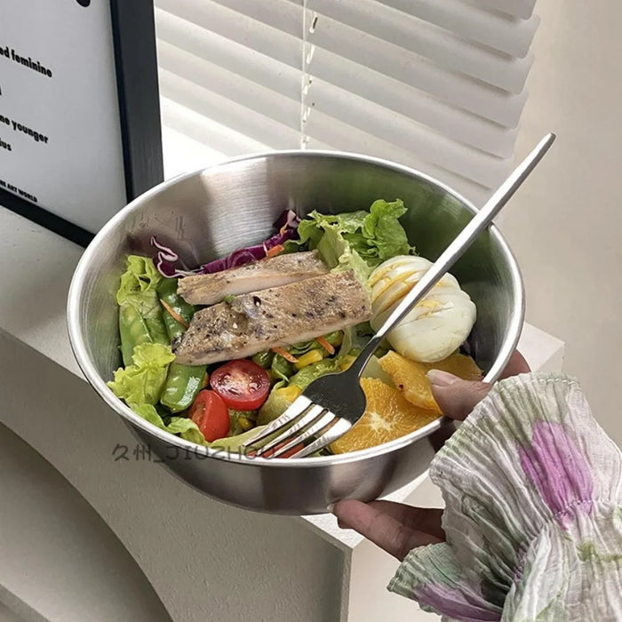 Stainless Steel Cooking Mixing Bowl with Scale — Large Capacity