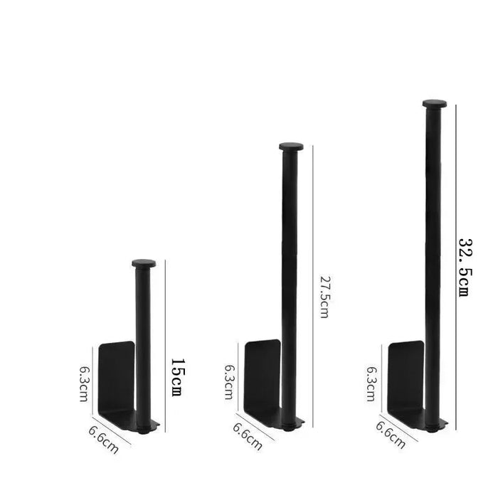 No‑Punch Stainless Steel Paper Towel Holder — Adhesive Kitchen Roll & Wrap Rack