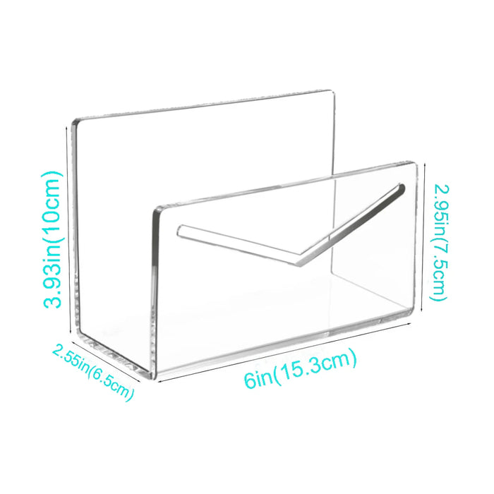 Acrylic Desk Organiser - Clear Letter Sorter & File Holder (15.3 x 10 x 7.5 cm)