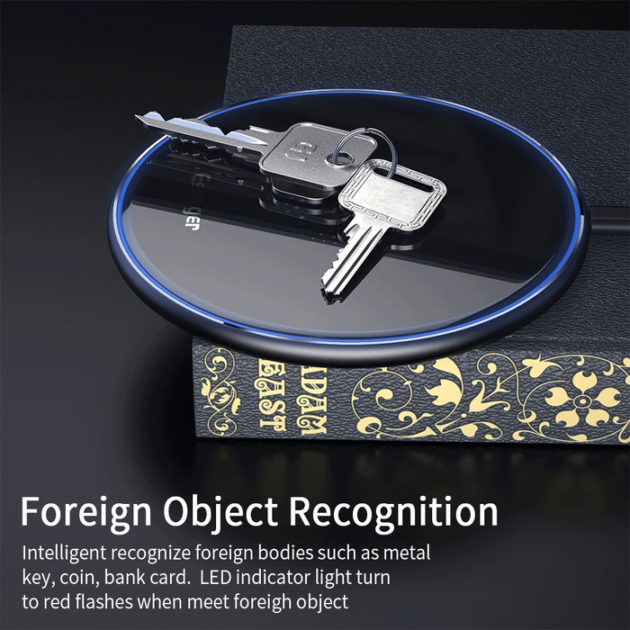 15W Qi Wireless Charging Pad — Fast Charger for iPhone, Samsung & AirPods