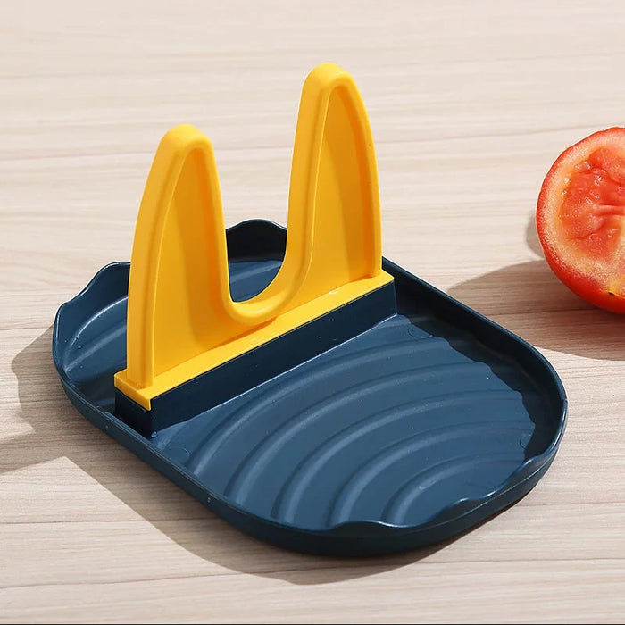 Multi-functional Plastic Pot Lid & Spatula Rack for Kitchen and Stove Storage