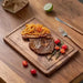 Beech & Walnut Wooden Cutting Board — Rectangle Chopping Block for Cheese & Meat