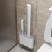 Wall-mounted Silicone Toilet Brush & Holder — Long Non-slip Handle, Ventilated Case, No-drill Fit