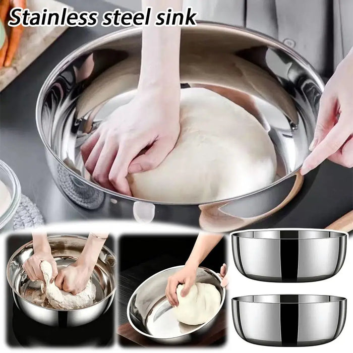 Stainless Steel Large Mixing Bowl — Deep 32cm, Non-stick Finish