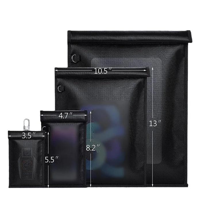 Car Key Signal Shielding Pouch — Waterproof & Fireproof RFID Faraday Bag