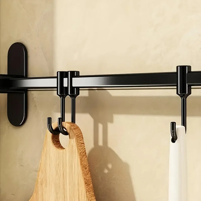 Wall-Mounted Kitchen Hook Rack for Pot Lids and Utensils
