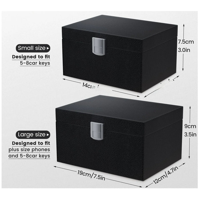 Double Pack Faraday Signal-Blocking Box for Car Keys & Phones — RFID Anti-Theft, Universal
