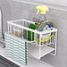 Kitchen Sink Organiser — Sponge Holder with Dishcloth Hanger and Adhesive Sticker