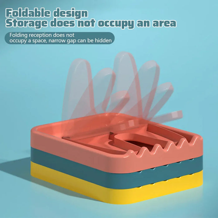 Foldable Pot Lid & Utensil Rack – ABS Plastic Kitchen Organizer