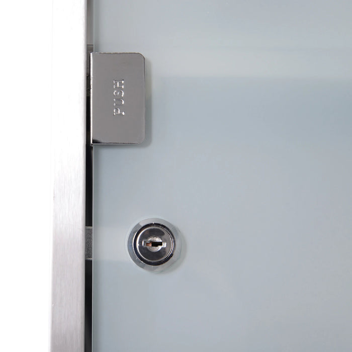 Lockable Wall‑Mounted Medicine Cabinet with Safety Glass Door, Silver, 48cm
