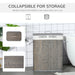 100L Collapsible Laundry Hamper with Lid & String Handles — 2-Section, Removable Lining, Grey