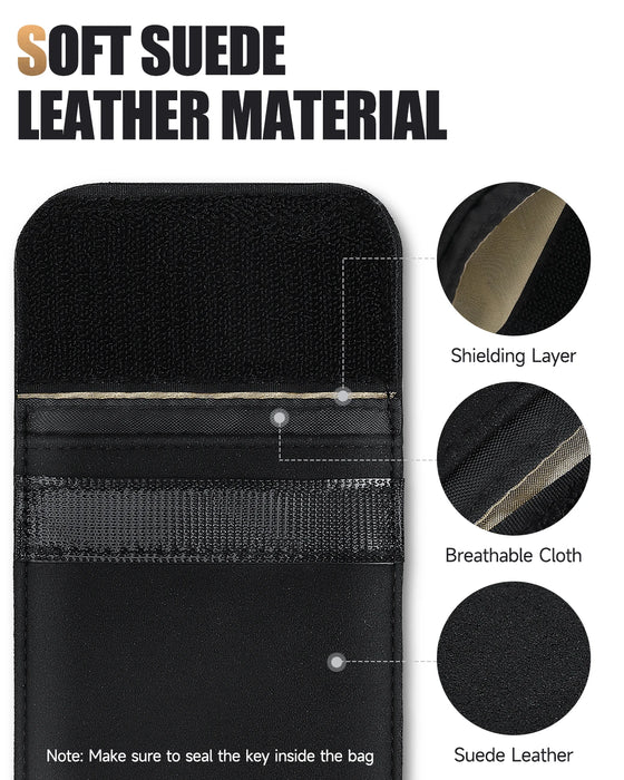 Faraday Key Pouch – RFID Shielding Key Fob Case with Wrist Strap