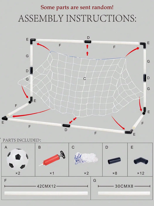 Children's Foldable Football Goal with Pump & Ball — Outdoor Lawn Training Gift