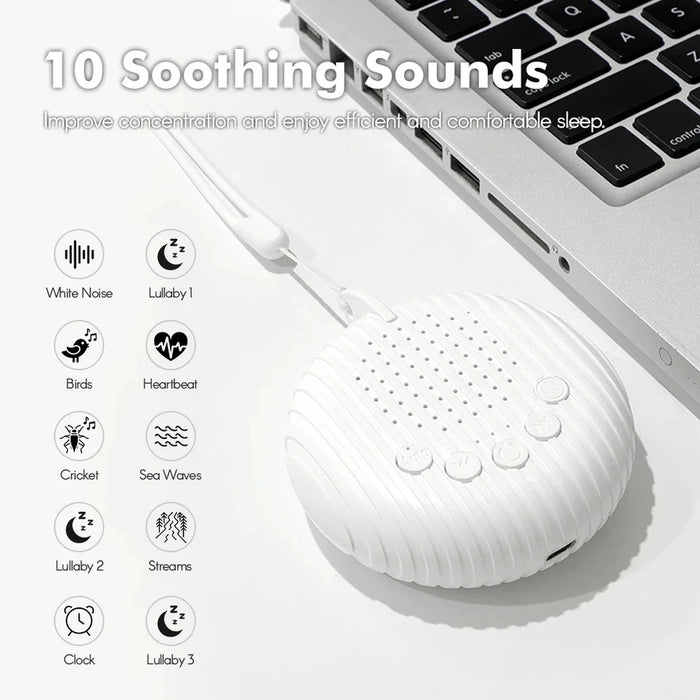 White Noise Sound Machine for Babies — 10 Soothing Sounds, Portable & USB Rechargeable