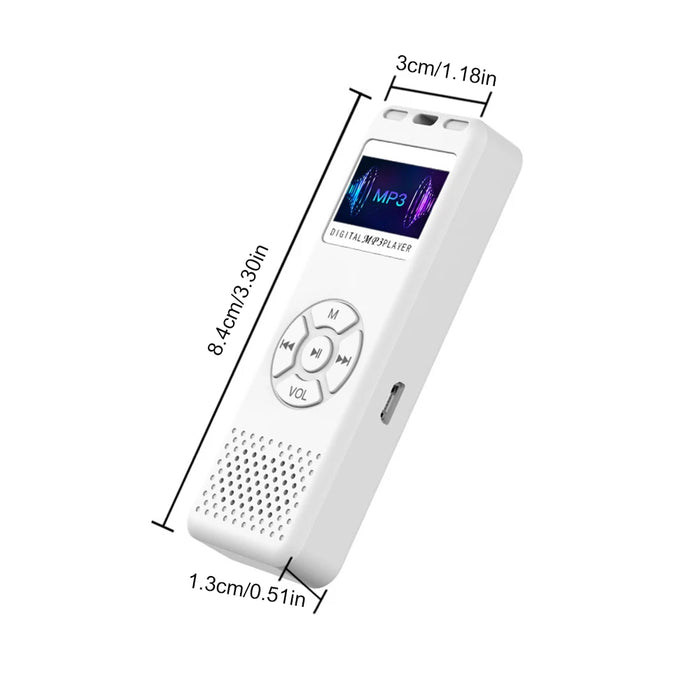 2026 Digital Voice Recorder — Colour LED, A‑B Repeat, Up to 64GB