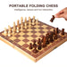 29x29cm Foldable 3‑in‑1 Wooden Chess, Checkers & Backgammon Board