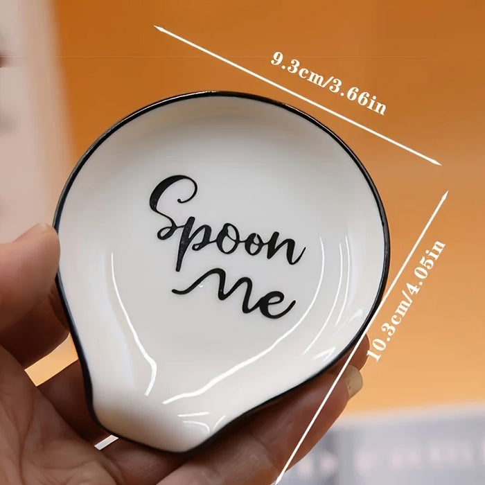 White Ceramic Spoon Holder & Tray – Versatile Kitchen Organiser