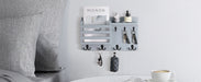 Rustic Wall-Mounted Mail Organiser with Key Hooks & Floating Shelf