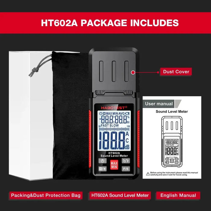 Digital Handheld Sound Level Meter HT602A / HT602B — 30–130 dB Mini Decibel Meter