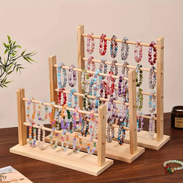 Pine Jewellery Storage Rack – Desktop Bracelet & Watch Display (2/3/4 tiers)