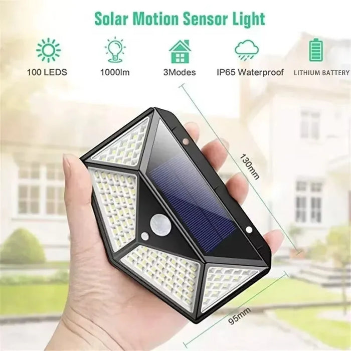 Luz LED Solar - Holofote Multifuncional Alimentado por Luz Solar, À Prova de Água, Com Sensor de Movimento - Ideal para Decoração de Jardins ao Ar Livre