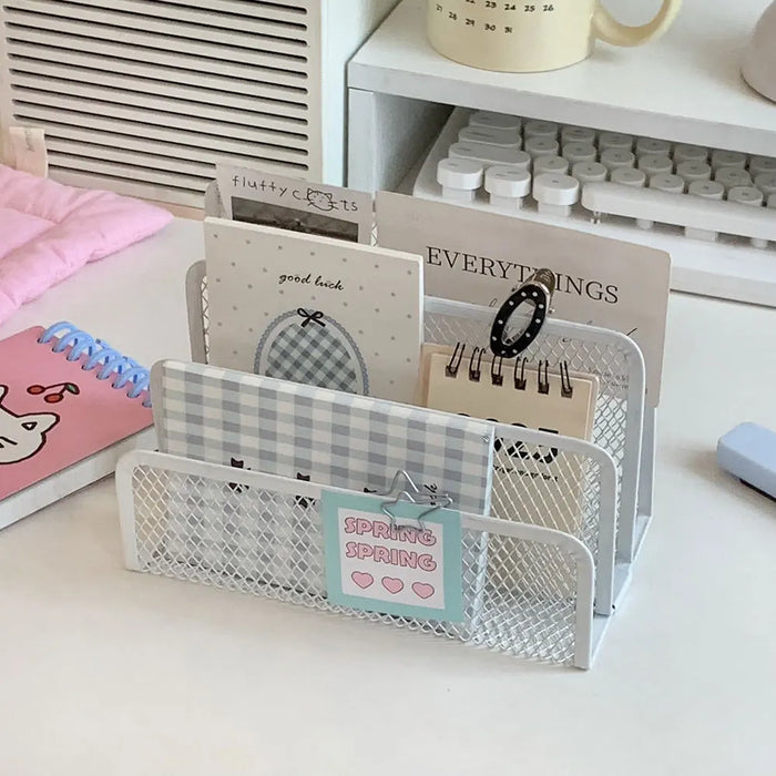 4-Tier Iron Mesh Desk Organiser – Letter Holder for Documents & Stationery