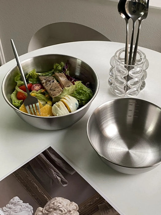 Stainless Steel Cooking Mixing Bowl with Scale — Large Capacity