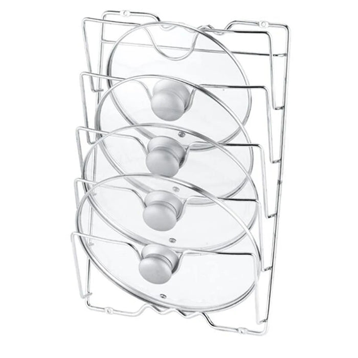Wall-Mounted Pot Lid Rack — 5-Layer Stainless Steel Kitchen Organizer