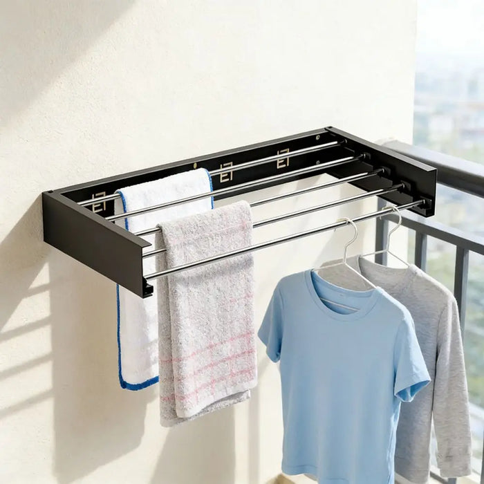 Carbon Steel Invisible Wall-Mounted Clothes Drying Rack — 60cm Hidden Foldable, Heavy-Duty