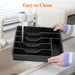 Covered Cutlery Organiser — 6-Compartment Silverware Tray with Washable Lid (PP)