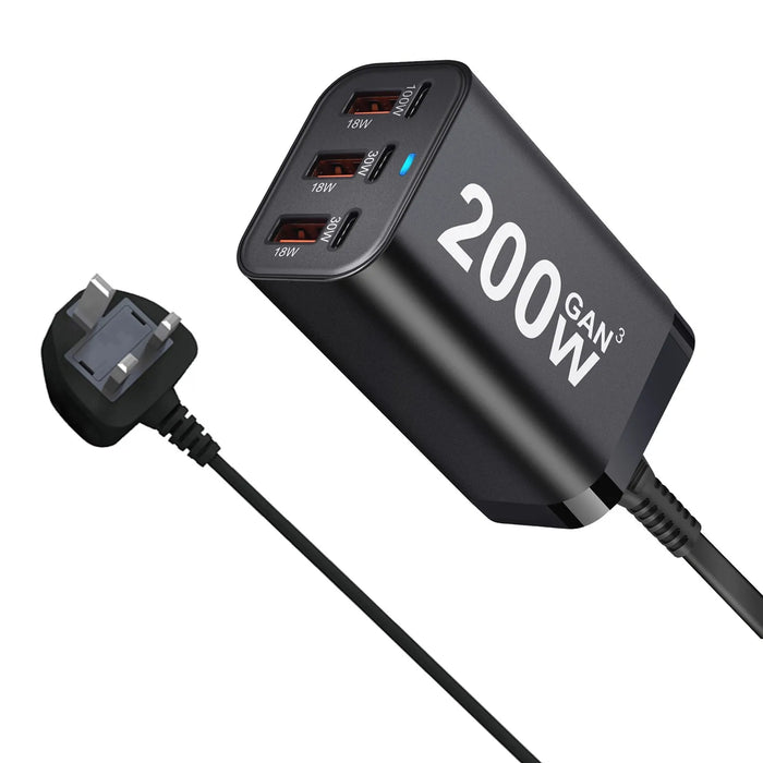 6-Port USB-C GaN Fast Charger – Up to 100W Single‑Port, PD & QC