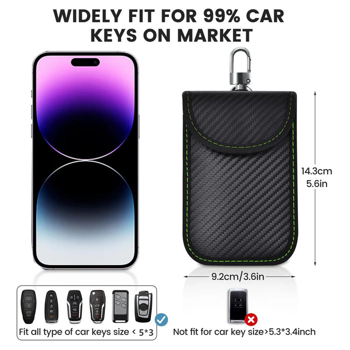Double Pack Faraday Signal-Blocking Box for Car Keys & Phones — RFID Anti-Theft, Universal