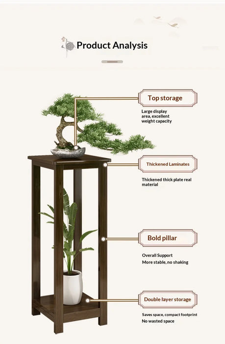 Multi-Tier Indoor Floor Plant Stand – Solid Wood Succulent Display Rack