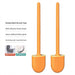 Wall-Mounted Silicone Toilet Brush Set — Easy Install, Long Handle with Portable Holder