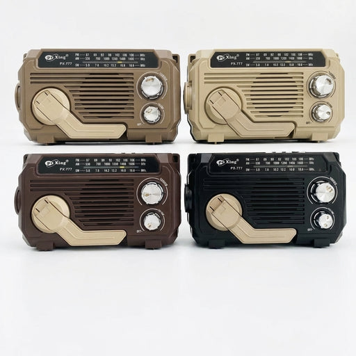 Hand-Crank Emergency Radio & Power Bank — USB, Solar, Bluetooth, DAB