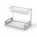 Under-Sink Pull-Out Organiser — 2-Tier Slide-Out Metal Shelf (White or Black)
