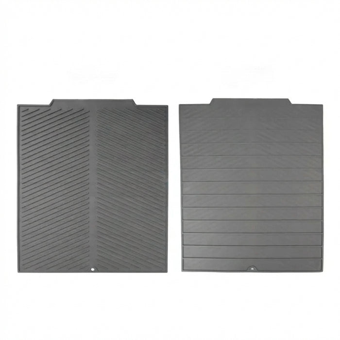 Silicone Kitchen Drain Mat — Non-Slip Heat-Resistant Drying Pad, Rectangle Trivet (Grey, S/M/L)