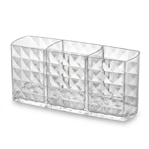 Clear Acrylic-Style Make-up Brush & Lipstick Organiser — Desk Cosmetic Holder