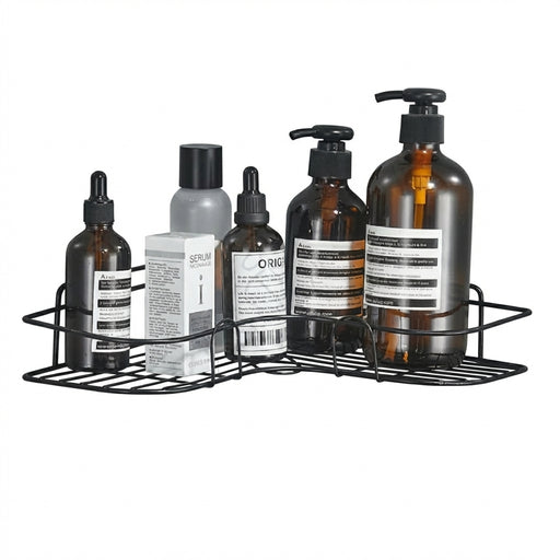 No-drill Wall-mounted Triangle Bathroom Shelf — Single Tier Metal Shower Caddy