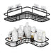 No-drill Wall-mounted Triangle Bathroom Shelf — Single Tier Metal Shower Caddy