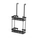QH Dual-Tier Shower Caddy — Metal & Plastic Bathroom Shelf (Wall or Over-Door)