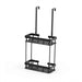 QH Dual-Tier Shower Caddy — Metal & Plastic Bathroom Shelf (Wall or Over-Door)