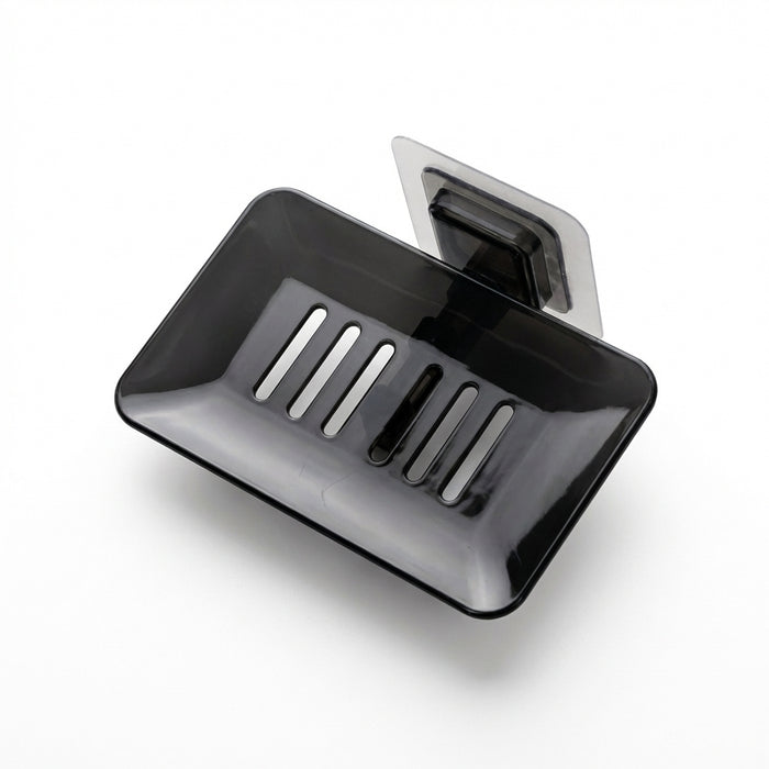 Self‑Adhesive Wall‑Mounted Soap Holder with Drain — Transparent & Colour Options