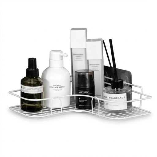 1pc Stainless Steel Corner Shower Caddy — No‑drill Wall‑Mounted Bathroom Organiser