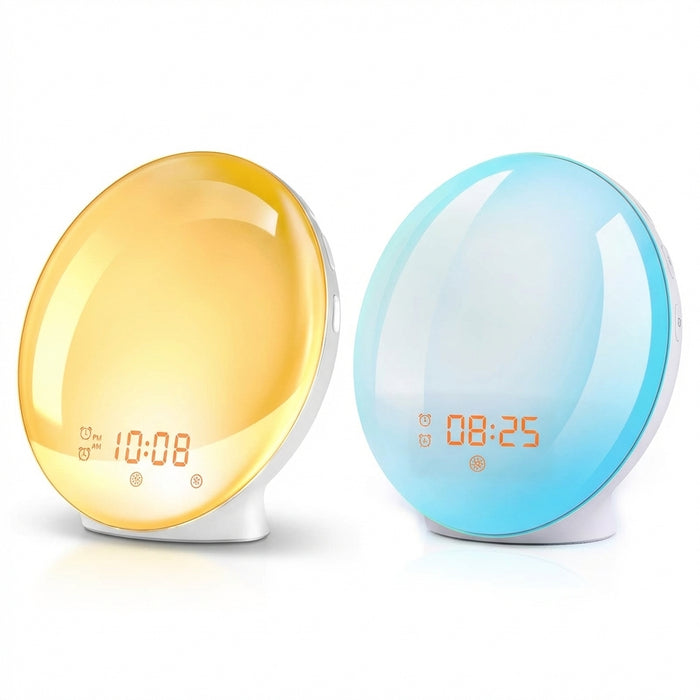 Wake-Up Light Alarm Clock with Sunrise/Sunset Simulation, Dual Alarms, FM Radio & Natural Sounds