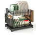 Stainless Steel 2-Tier Dish Rack — Fast-Drying & Stain-Free, Heavy-Duty Carbon Steel Frame