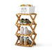 Bamboo Foldable Shoe Rack — Narrow Freestanding Shelf, 4/5/6-Tier for Hallway & Bedroom