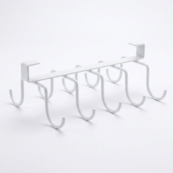 Under-Cupboard Steel Kitchen Rack with Hooks — Paper Towel, Cutting Board & Lid Holder