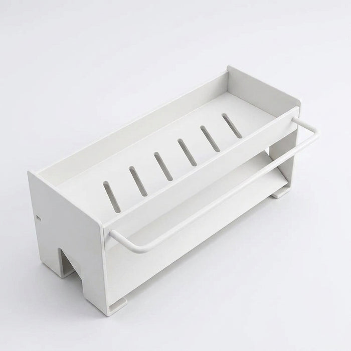 Non-Perforated Sink Storage Rack — Single-Tier Sponge & Rag Holder